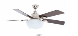 Winfield 54 in. Indoor Liquid Nickel Ceiling Fan with Light Kit Remote C... - £171.41 GBP