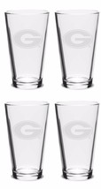 SET OF 4 - Georgia Bulldogs Pub Beer Pint Etched Glasses FREE Decal  - £28.74 GBP
