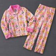 Girls Pajamas Zhu Zhu Pets Pink Fleece 3 Pc Button Shirt &amp; Pants Winter-... - £11.61 GBP