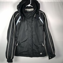Marker Women&#39;s Snow Coat Sz 8 Black W/ Hood Full Zip - $24.74
