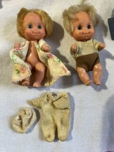 vtg Mattel Sunshine Family Baby Sweets 3&quot; Doll Blonde Hair Blue Eyes  twins - £19.43 GBP