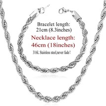 U7 New Trendy Rope Chain Necklace Set Wholesale Gold Color 3MM Width Chain Neckl - $35.22