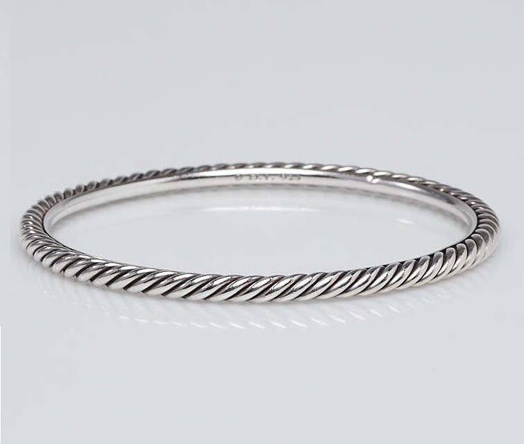 DAVID YURMAN 3mm Sterling Silver Cable Classics Bangle Bracelet - $275.00