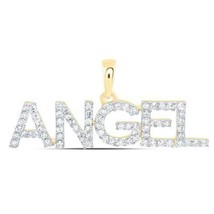 Diamond ANGEL Pendant 10k Yellow Gold Charm 1/4cttw - £253.23 GBP