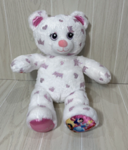 Build a Bear Disney Princess Plush Teddy White pink crowns hearts limited Ed - £11.63 GBP