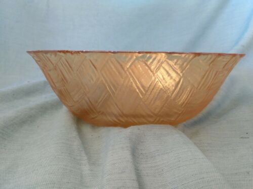 Primary image for Vintage Indiana Marigold Carnival Glass Basket Weave Bowl 1970s MCM