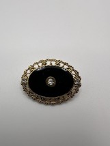 Vintage Ornate Style Gold Black Rhinestone Brooch Size: 3cm x 2cm  BB3 - $10.10