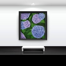 Original Flower Painting on Canvas, 15X14&quot;, Hydrangeas Floral Wall Decor... - £95.92 GBP