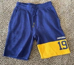 Universal Studios Shorts Mens Medium Blue Yellow 1912 Theme Park Rides Orlando - £15.26 GBP