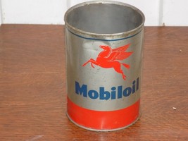 Vintage Mobiloil Pegasus Tin Empty Topless One Quart Can - $645.87 MXN