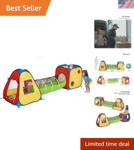 Lightweight 3 in 1 Kids Playhouse with Tunnel &amp; Ball Pit – Indoor/Outdoo... - $52.50