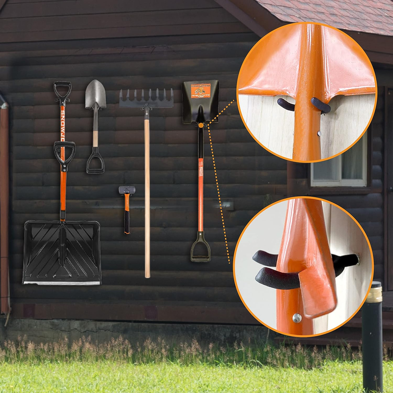 Screw in U Hook, Black, 16PC, Shovel Holder Wall Mount, U Hooks for Hanging Gard Item image 4