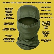 Ecws Olive Green Lightweight Cold Weather Balaclava Gaiter Hood Full Face Mask - £13.32 GBP