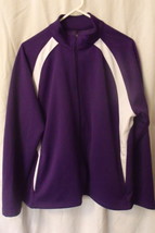 Womens Augusta Sportswear Purple White Full Zip Long Sleeve Jacket Size ... - $14.95