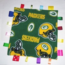 Green Bay Packers Fleece Ribbon Tag Blanket Green Gold Baby Boy Girl NFL - $24.95