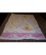 Walt Disney FAIRIES TINK TINKERBELL TWIN SIZE FLAT SHEET FABRIC Pink - $27.16 CAD