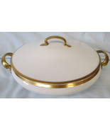 Hutschenreuther White &amp; Gold Norfork Round Covered Serving Dish 9 3/4&quot; - £30.37 GBP