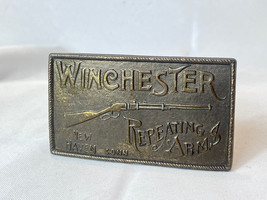 Vtg Winchester Belt Buckle Western Style Repeating Arms New Haven Conn. - £24.07 GBP