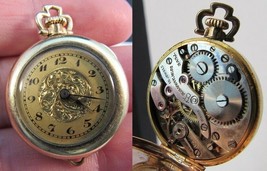 Rare &amp; Early Pocket Pendant Watch Rubaiyat (Bulova) Gold Plated American 5J - £242.89 GBP