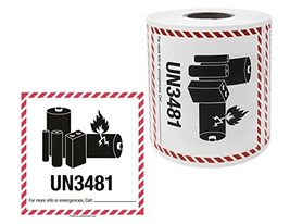 KOVOT 4&quot;x4&quot; Miscellaneous Hazardous Material DOT (Class 9) Lithium Ion Battery W - £15.80 GBP