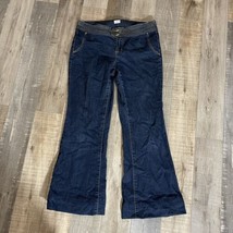 Cache Bootcut Jeans Size 6 Metallic Waistline Dark Wash Blue - £12.23 GBP