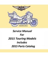 2015 Harley Davidson Touring Models Service Manual &amp; 2015 Parts Catalog - £19.25 GBP