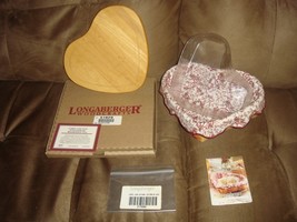 Longaberger 1999 Love Letters Sweetheart Basket, Lid, Liner, Protector - £37.42 GBP