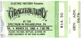 Vintage Grateful Dead Ticket Stub March 24 1986 Philadelphia Pennsylvania - £27.23 GBP