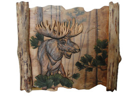 Zeckos Moose Hand Crafted Intarsia Wood Art Wall Hanging 29 X 33 X 3 Inches - £235.03 GBP