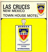 Las Cruces NM Town House Motel 9x4 Friendship Inn UNP Vtg Chrome Postcard  - £11.86 GBP
