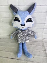 Handmade Boutique Wolf Floral Blue White Plush Doll Stuffed Animal Toy J... - £35.59 GBP