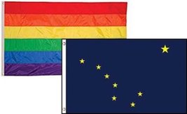 2x3 Gay Pride Rainbow State Alaska 2 Pack Flag Wholesale Combo 2x3 BEST Garden O - £7.54 GBP