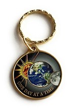 One Day at A Time Universe Keychain Sun Moon Earth Medallion Color Seren... - $12.86