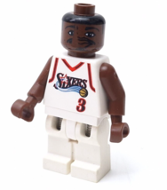 Lego Sports NBA Minifigure Allen Iverson #3 Philadelphia 76ers Home Uniform READ - £11.35 GBP