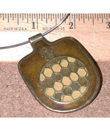 Enamel Modernist Turtle Design Pendent Necklace vintage - $17.00