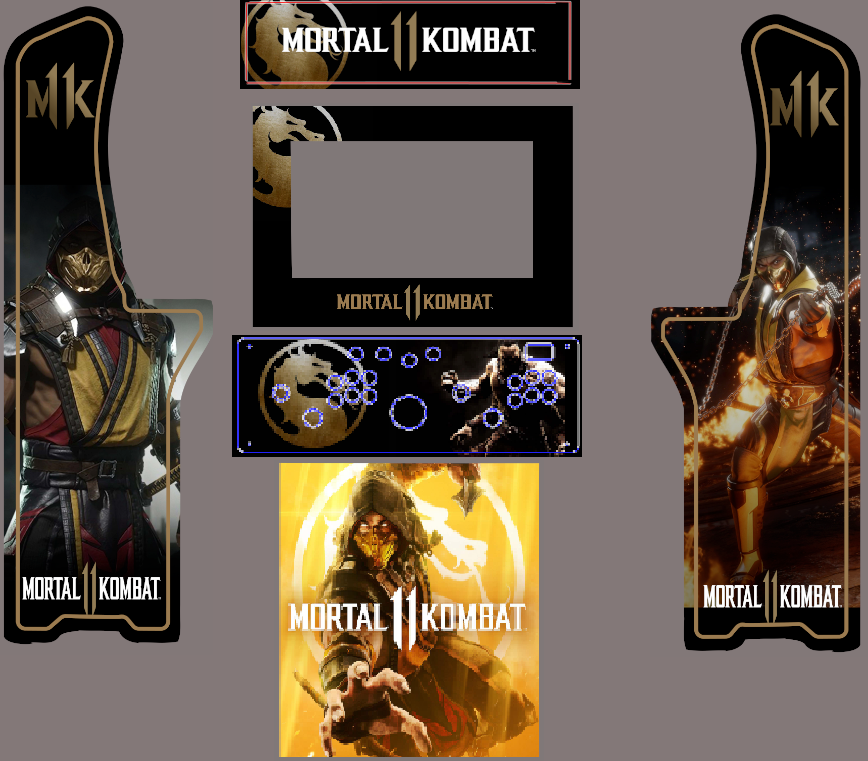 AtGames Legends Ultimate ALU Mortal Kombat 11 Arcade Cabinet vinyl side Art