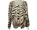 CURRENT ELLIOTT  Zebra Print linen blouse size 1 CE  Fits a M women - $39.56