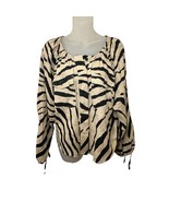 CURRENT ELLIOTT  Zebra Print linen blouse size 1 CE  Fits a M women - £30.98 GBP