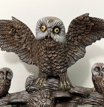 Owl With Babies Bird Statue Figurine Vintage Mike&#39;s Ceramic Molds 7.5 &quot; ... - £31.37 GBP