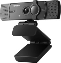 Webcam with Microphone No Distortion Privacy Cover 1080P USB Camera Plug Play Mi - £31.56 GBP