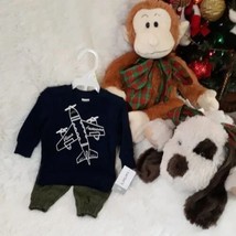 CARTER&#39;S BABY 2pc Sweat Shirt &amp; Pants, &quot;BABY BOY&quot; (Size 3M) ~ NEW WITH T... - $18.49