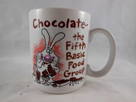 Chocolate The Fifth Basic Food Group Coffee Tea Mug Cup Shoebox Greetings Bunny - £7.07 GBP
