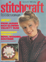 STITCHCRAFT AUGUST 1981 NEEDLEWORK CROCHET KNIT EMBROIDER VINTAGE MAGAZINE - £6.37 GBP