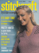 STITCHCRAFT MAY 1980 BABY  NEEDLEWORK CROCHET KNIT EMBROIDER KIMONO GIRL... - $7.98