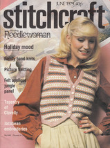 STITCHCRAFT JUNE &#39;79 APPLIQUE JUNGLE JACOBEAN NEEDLEWORK CROCHET KNIT EM... - £6.35 GBP