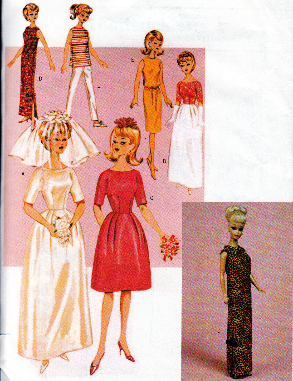 Primary image for CIRCA 1964 OOP 11.5" BARBIE BUTTERICK 3419 VINTAGE FASHION DOLL PATTERN UNCUT