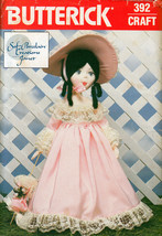 19&quot; &#39;Soft Porcelain&#39; Cloth Doll Clothes Parasol Oop Pattern  Uncut Butterick 392 - £13.53 GBP