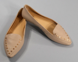 Yosi Samra Vera Leather Pointed Toe Ballet Flats Studded Loafers Wm Size... - £46.67 GBP