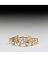 2Ct Round Cut VVS1 Diamond Floral Leaf Engagement Ring 14K Yellow Gold F... - £88.27 GBP