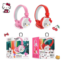 Hello Kitty Wireless Bluetooth Headphones Earmuffs Hang Neck Headsets Mic Built - £17.30 GBP